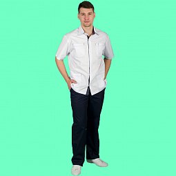 Блуза "Класiк" Білий та синій